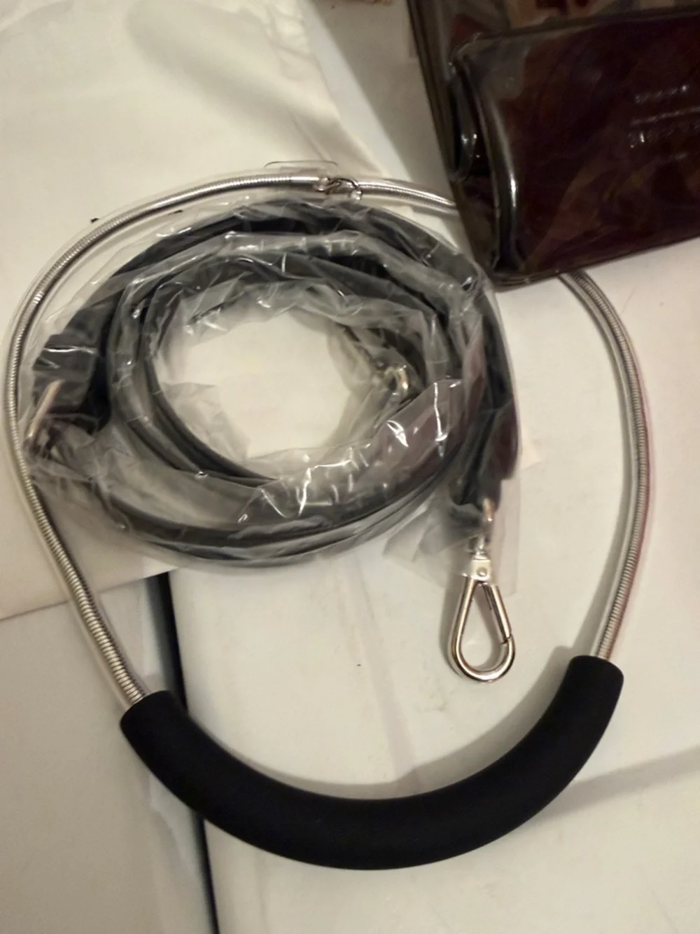 Black Crossbody Phone Lanyard with Clear Pouch - Unbranded